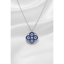 Çekirdek Jewelry 925 Ayar Gümüş Çoklu Nazar Kolye