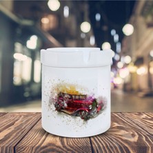 Hediyara Sıçrama Efekti Nostalji Araba Baskılı Küllük Kül Tablası-2495214