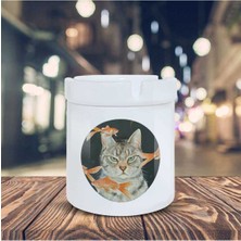 Hediyara Çizimsel Küllük Huysuz Kedi Baskılı Kül Tablası KL-207