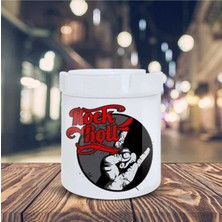 Hediyara Rock Roll Müzik Sembolü Baskılı Küllük Kül Tablası-20974
