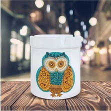 Hediyara Renkli Sevimli Baykuş Baskılı Küllük Kül Tablası -9001456