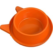 Delixa Plastik Kedi Kulaklı Mama ve Su Kabı 400 ml Turuncu