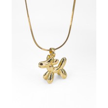 Stella Fortis Balon Köpek Figürlü Kadın Kolye – Altın & Gümüş Renk - Modern Tasarım | Paslanmaz Çelik