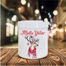 Hediyara Yılbaşı Noel Temalı Baskılı Seramik Şık Küllük