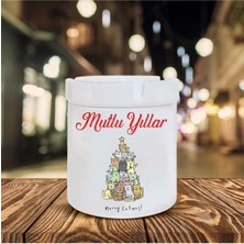 Hediyara Yılbaşı Noel Temalı Baskılı Seramik Şık Küllük