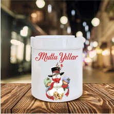 Hediyara Yılbaşı Noel Temalı Baskılı Seramik Şık Küllük