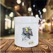 Hediyara Karetta Karetta Baskılı Seramik Küllük