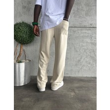KağanKY Krem Yazı Detaylı Baggy Eşofman