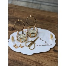 Masalsı Concept Cam Yüzüklüklü Kelebek Süslemeli Pleksi Söz Tepsisi Nişan Tepsisi Kız Isteme Tepsisi Yüzüklük Makas