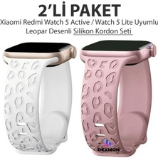 Dexmon Xiaomi Redmi Watch 5 Active / Watch 5 Lite Uyumlu Leopard Desenli 2'li Paket Silikon Kordon Seti