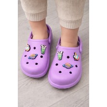 Talin Kaymaz Tabanlı Figürlü Çocuk Terliği – Mor