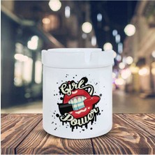 Hediyara Girl Power Küllük İllüstrasyon Baskılı Kül Tablası K-73