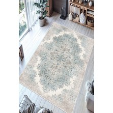 Pelura Halı Vintage Eskitme Desenli Dijital Baskılı Yıkanabilir Kaymaz Şönil Halı Salon Oturma Odası Halısı Mutfak Halısı Yolluk