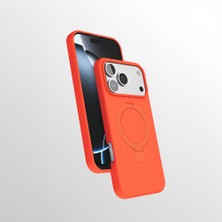 Case 4u Apple Iphone 17 Pro Max Kılıf M-Safe Şarj Özellikli Standlı Samara Kapak Turuncu