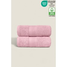 Ellaline 2'li Havlu Seti %100 Pamuk Sertifikalı, Ultra Emici, Yumuşak Havlu Takımı Elmas Desen Bordür 50X80CM