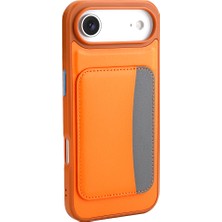 Case 4u Apple  Iphone 17 Air Kılıf Kartlıklı  X-Kart Silikon Kapak Turuncu