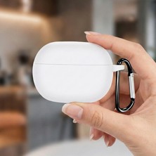 Caseonn Xiaomi Redmi Buds 6 Pro Kılıf Askı Aparatlı Mat Silikon Beyaz