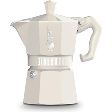 Delixa - Exclusive: 3 Cups Ocak Üstü Espresso Pişirici - 130ML - Krem Renk - Alüminyum Gövde - Patentli Güv