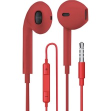 Delixa Jack Girişli Kırmızı Kablolu Kulaklık Ios Android Ile Uyumlu 3.5 mm Kulaklık Renkli
