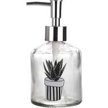 Delixa Cam Sıvı Sabunluk,kaktüs 1 Desen 300ML 7,6X15,5CM