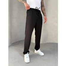 KağanKY Siyah Ince Fitilli Baggy Eşofman