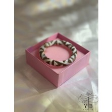 El Yapımı Karamel Beyaz Boncuk Bileklik