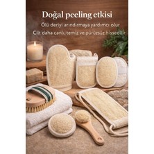 Elif Mira 8 Parça Doğal Bakım Full Set - At Kılı Vücut & Yüz Fırçası + 6 Farklı Kabak Lifi Kese Spa Paketi