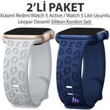 Dexmon Xiaomi Redmi Watch 5 Active / Watch 5 Lite Uyumlu Leopard Desenli 2'li Paket Silikon Kordon Seti