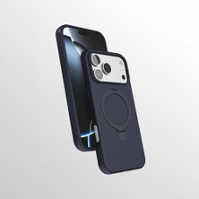 Case 4u Apple Iphone 17 Pro Max Kılıf M-Safe Şarj Özellikli Standlı Samara Kapak Lacivert