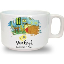 Hediyara Van Gogh Baskılı Seramik Beyaz Kahve Kupası