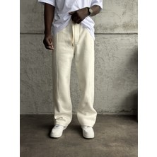 KağanKY Beyaz Dikiş Detaylı Baggy Eşofman