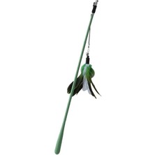 Delixa Yunhan Tüylü ve Çanlı Elastik Eğlenceli Peluş Kedi Oyun Oltası (Siyah)