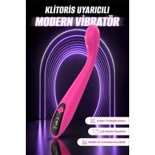 Klitoris ve G Noktası Uyarıcılı, Titreşimli Silikon Vibratör - Dijital Pembe Cinsel Oyuncak