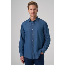 Morven  Erkek Indigo Trend Dynamic Fit Denim Gömlek
