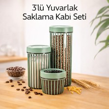 Padilon 3’lü Yuvarlak Saklama Kabı Seti 500 ml + 1,1 Lt + 1,7 Lt Cam Görünümlü Kırılmaz Plastik