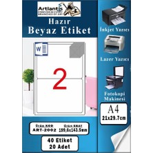Artlantis A4 Hazır Etiket 199.6X143.5 mm 20 Sayfa 1 Paket Kendinden Yapışkanlı Fotokopi Lazer Inkjet Kağıdı Yazıcılar Için Uyumlu