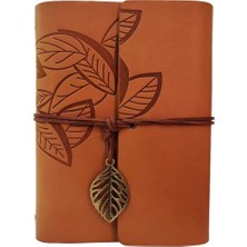 Najmaddin Deri Yaprak Desenli Defter