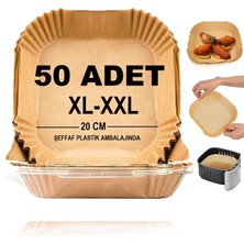 Delixa Baker Home Airfryer Pişirme Kağıdı,xl-Xxl Büyük Boy, Kare, 50 Adet Hava Fritöz Parşömen Fırın Kağıdı