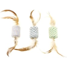 Delixa Örme Tüylü Silindir Kedi Oyuncağı 12 cm