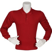Bordo Polo Yaka Uzun Kol