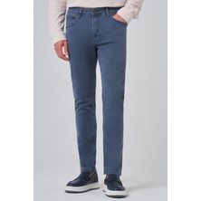 Morven  Erkek Indigo Denim 5 Cep Slim Fit Jean Kot Pantolon