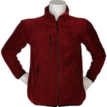 Bordo 3fermuarlı Polar Hırka