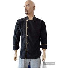 Siyaha Gold Biyeli Aşçı Ceketi