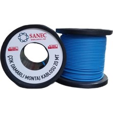 Delixa Sanec Çok Damarlı Montaj Kablosu - 22 Awg - 20 Metre - Mavi