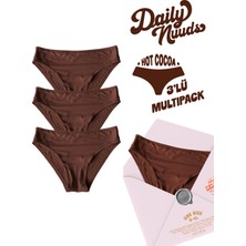 Daily Nuuds Günlük Kesim Kadın Iç Çamaşırı (Xs–xl Tek Beden) – Kahve (Hot Cocoa) | 3’lü Multipack