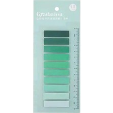 Delixa Guguk Yeşil Tonları Temalı 10 Renkli Cetvelli Index • Index Sticker • Post-It • Sticky Note