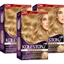 Delixa Koleston Supreme Saç Boyası 8/0 Açık Kumral X3'lü Set