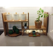 Alfimo Mobilya Calipso Ayarlanabilir Tezgah Üstü Düzenleyici Raf Baharatlık Mutfak Rafı Ceviz