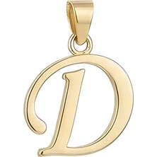 Hakan Mücevherat D Harfi El Yazısı 14 Ayar Kolye Ucu