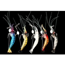 Özbience Yumuşak Silikon Kauçuk Sahte Karides, 7,5 Cm, 5 Adet Set